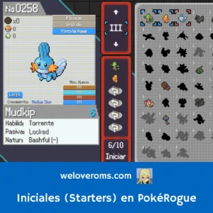 iniciales starters pokérogue